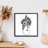 Flower Jar Wood Sign